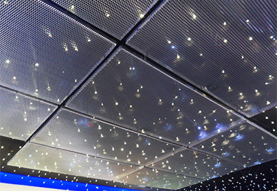 Expanded metal mesh for ceiling decoration
